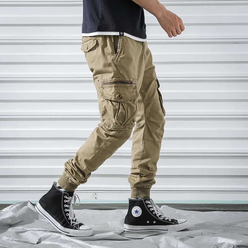 

2019 men's overalls cotton wash casual pants men's Leggings men's