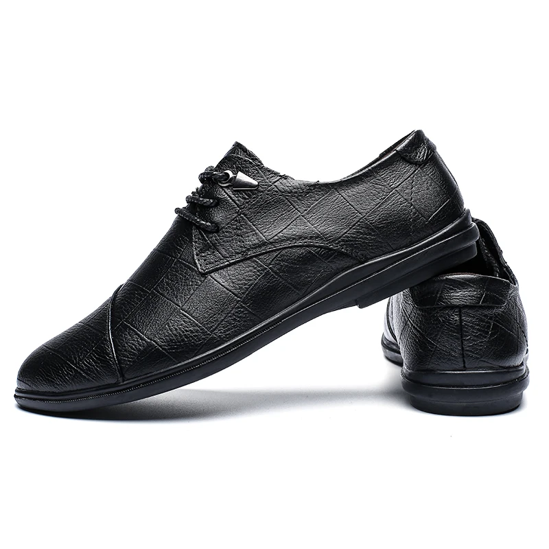 

New Luxury Men Casual Shoes Black Brown Men Lace Up Sneakers Top Quality Handmade Casual Shoe Man Genuine Leather Sneakers Mens