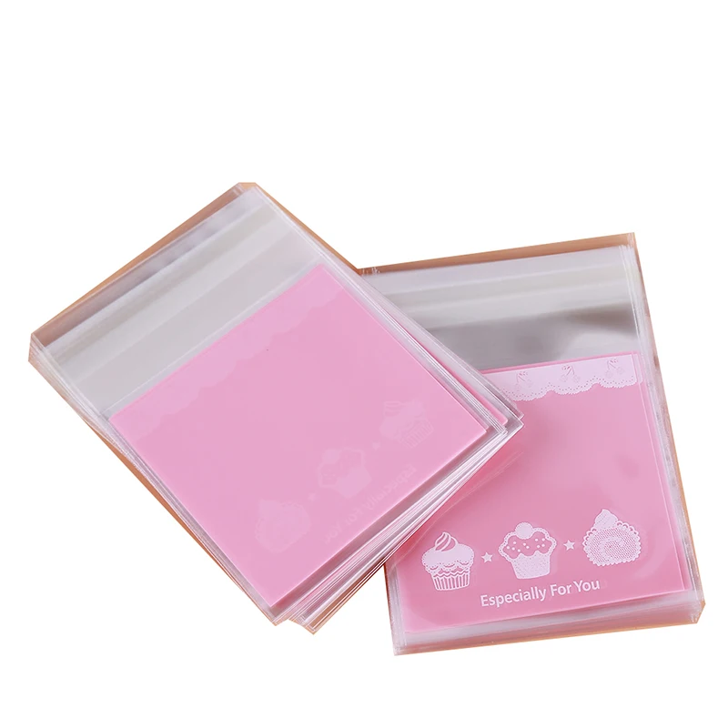 

100 PCS/pack Cute Biscuits Food Package Cookie Candy Bag Party Supplie Gift Bag Self-Adhesive Plastic Pouch Chocolate Cake Bag