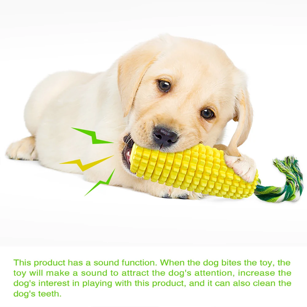 

Dog Chew Toys Puppy Squeaky Corn Toys Dog Corn Toothbrush Stick Teeth Cleaning Toy for Small Medium Large Pet Teething Boredom
