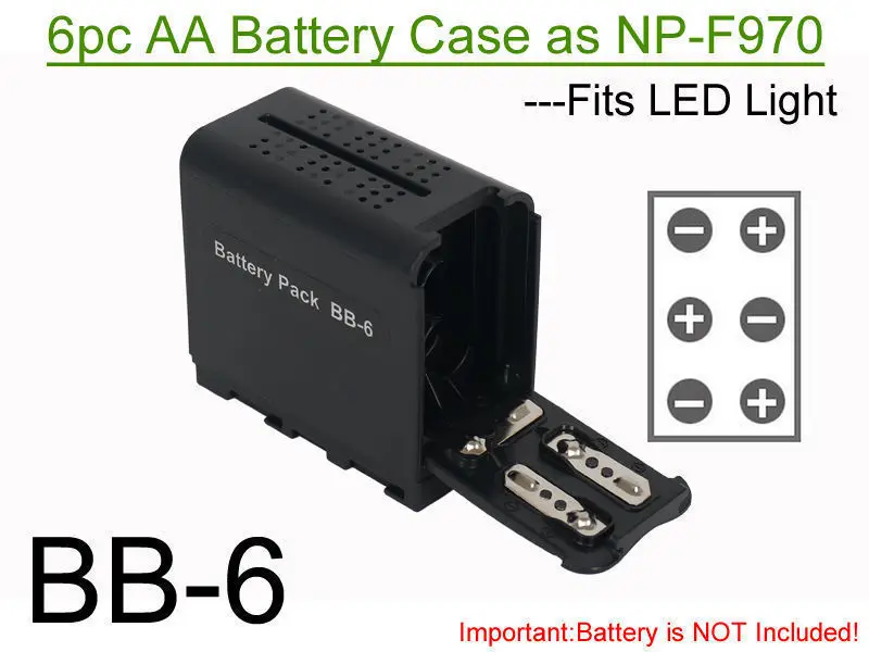 Чехол аккумулятор FALCON EYES 6 шт. AA Power as NP F970 светодиодный светильник панель или монитор YN300 II DV 160V|Аксессуары для