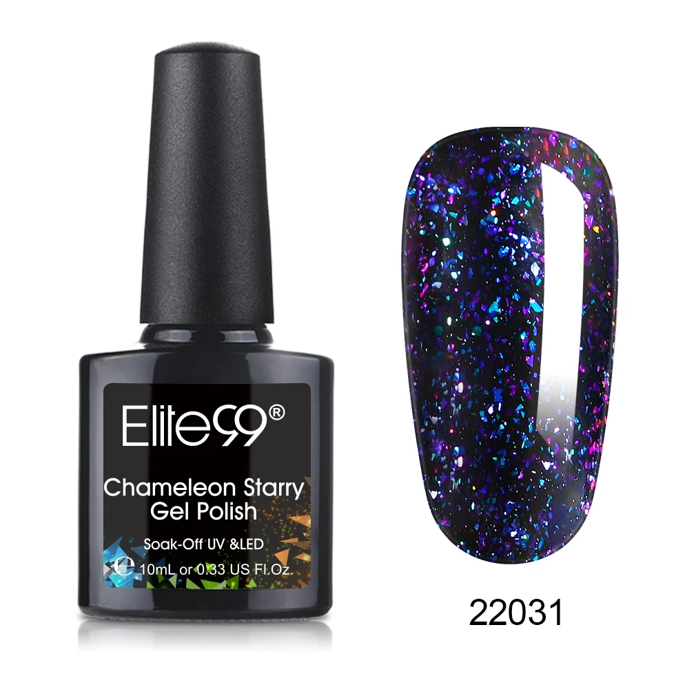 22031 Elite99 Bling Chameleon Holographic Gel Polish Starry Sparkle Glitter Sequins UV Gel Polish Soak Off Nail Art Lacquer Varnish - Цвет: 22031