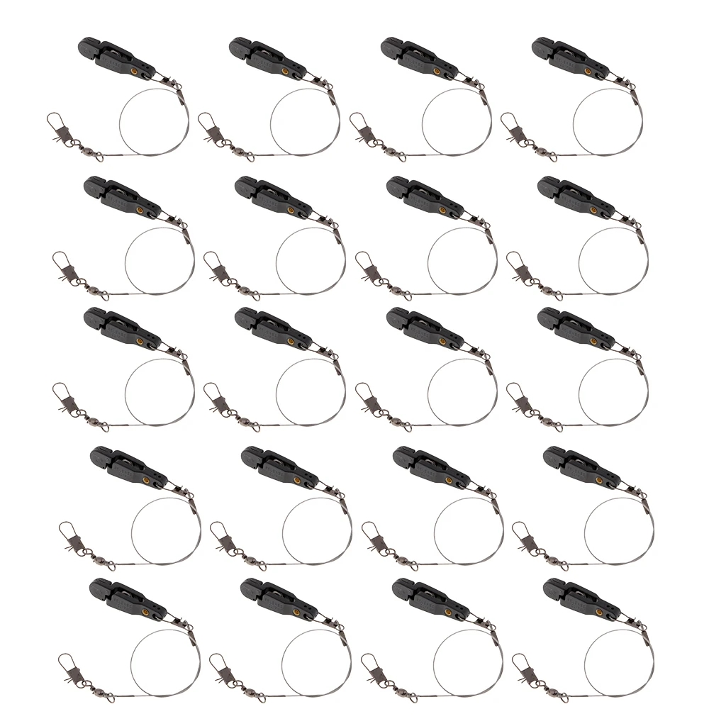 

20pcs Downrigger Offshore Fishing Snap Weight Release Clip With 12in Leader