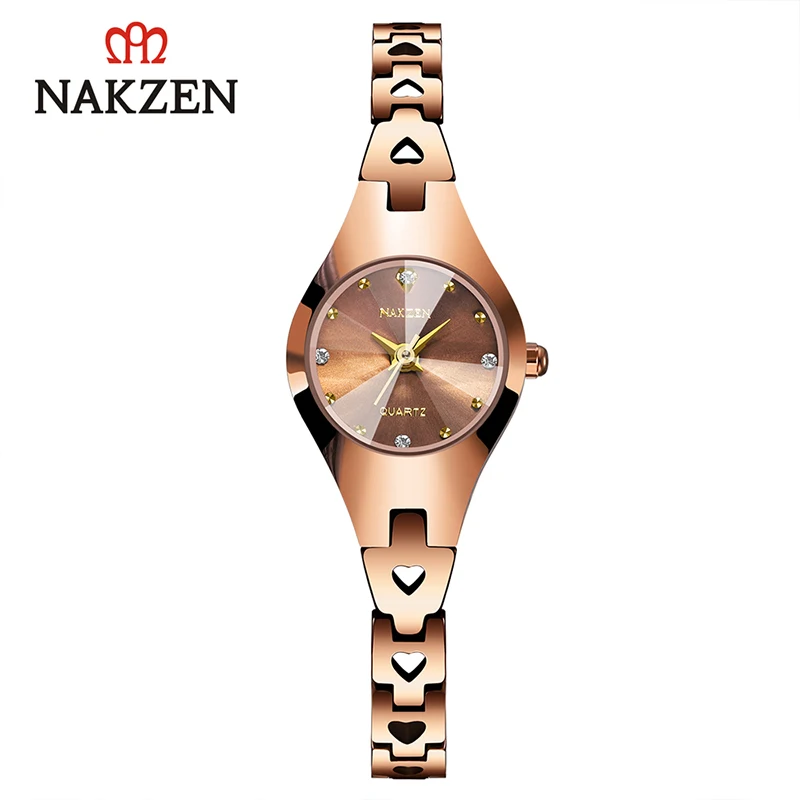 Enlarge NAKZEN Luxury Ladies Watch Life Waterproof Quartz Clock Montre Femme Gifts for Women Rose Gold Watch Relojes De Mujer Wristwatch