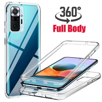 new 360 degree phone case for xiaomi mi 11t 11 10t 9t pro 10t 11 lite redmi 10 full body 3in1 clear cover