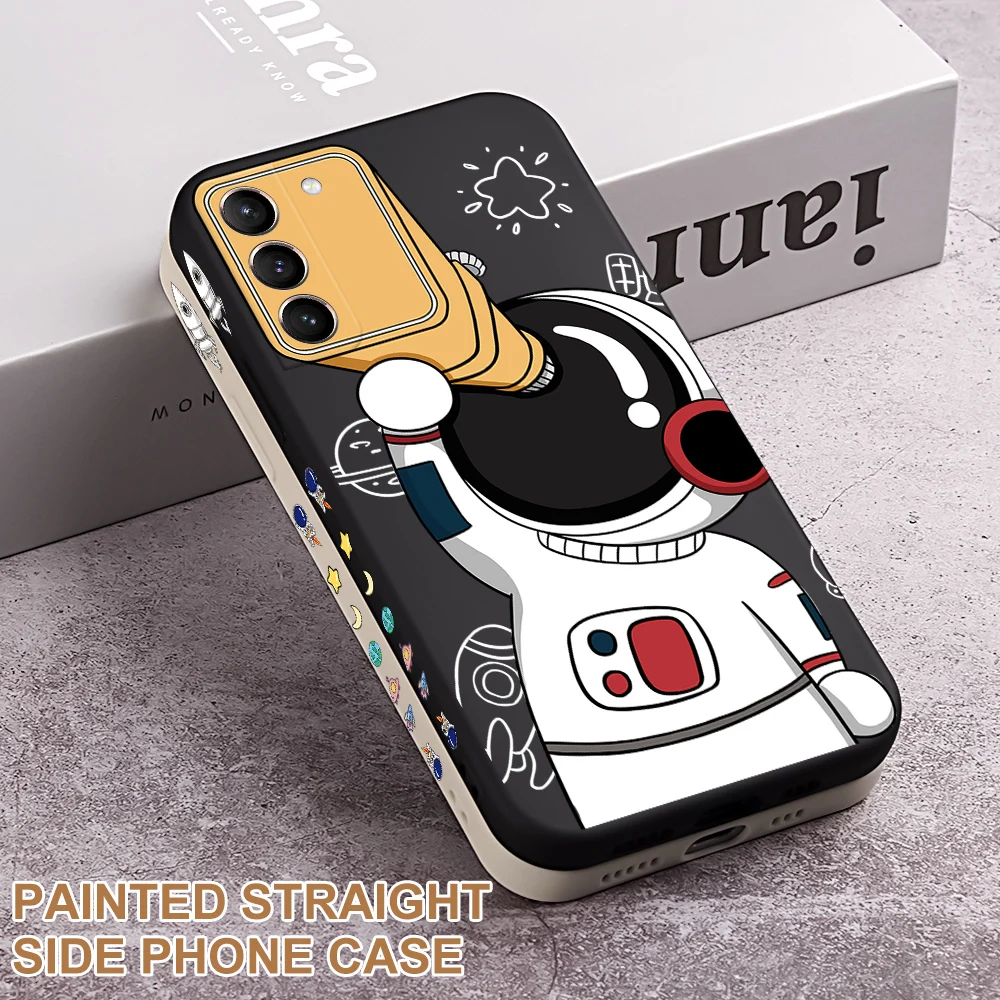 Чехол с изображением космонавта для Samsung S20 S22 S21 Ultra Plus FE мультяшный чехол A72 A52 A32 A71
