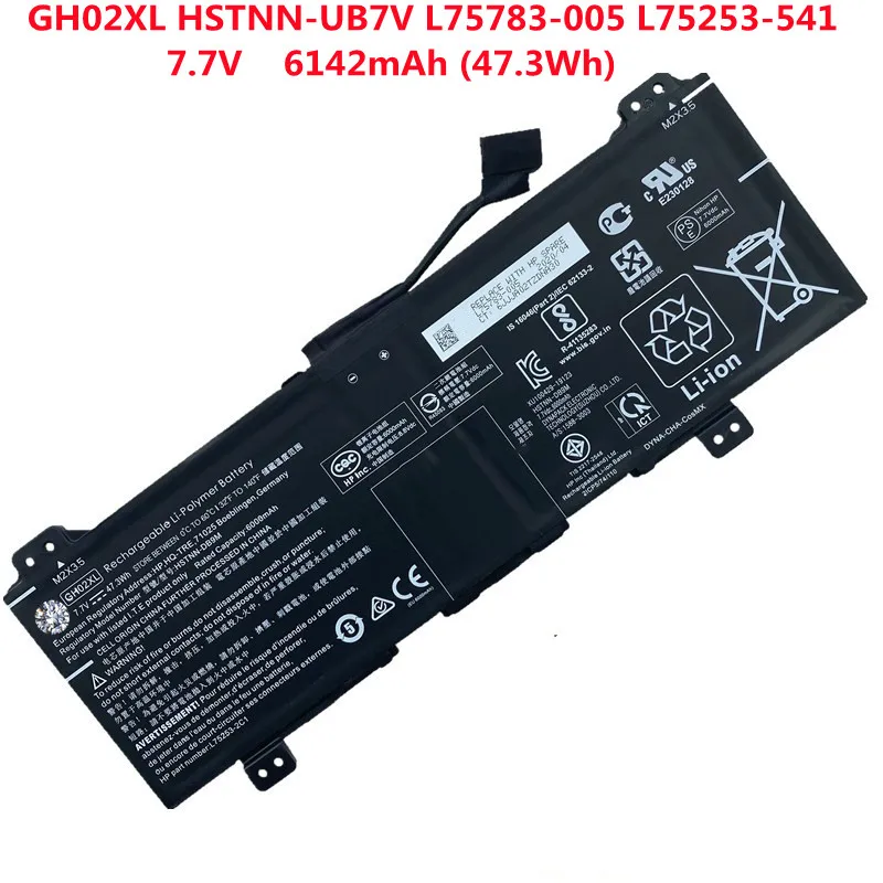 

47.3WH Genuine GH02XL Battery for HP Chromebook 11A G8 11 G8 14 G6 14AT-NA000 HSTNN-UB7V L75783-005 L75253-541
