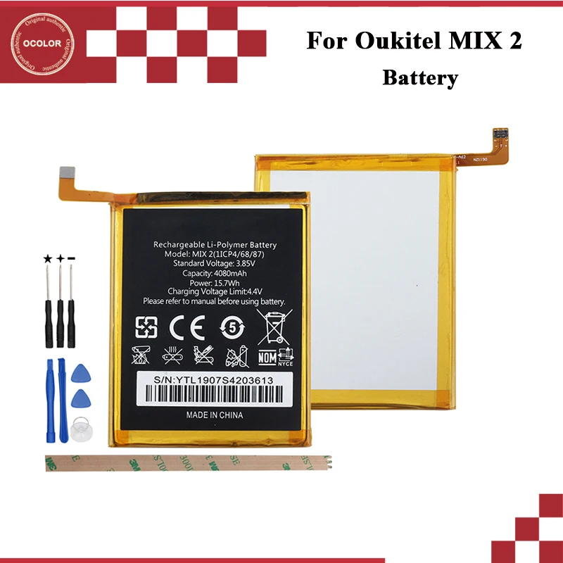 Ocolor для Oukitel MIX 2 батарея 4080 мАч запасная смартфона в наличии|Аккумуляторы