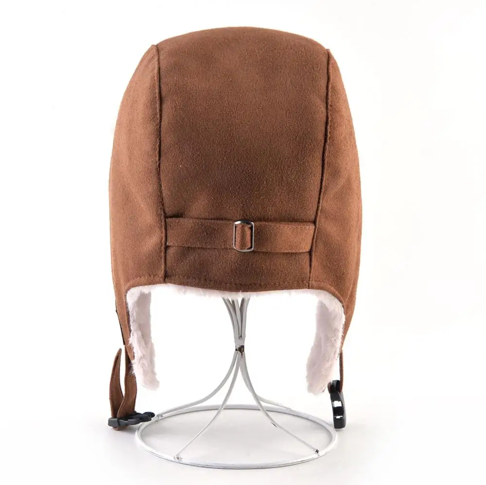 Шапка-бомбер с наушниками из искусственной кожи для мужчин и женщин русской зимы