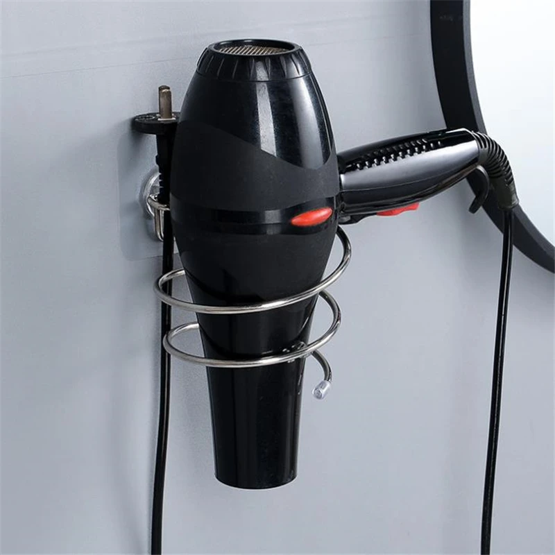 

Настенный держатель для фена, настенная зеркальная подставка, алюминиевая полка для ванной комнаты, аксессуар для ванной комнаты, настенна...