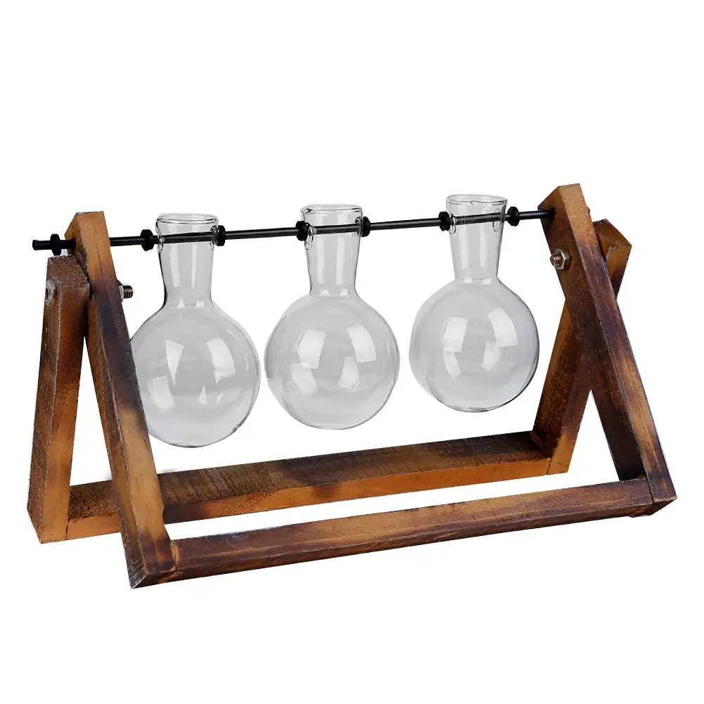 Стеклянная деревянная ваза плантатор стол для террариума настольная