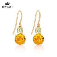 enzozb natural citrineperidot 18k pure gold earring real au 750 solid gold earrings diamond trendy jewelry hot sell new 2020
