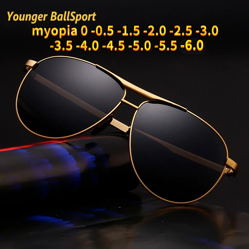 

2021 Hot New Oval Polarized Men Sunglasses with Degree Car Driving Finished Nearsighted Eyeglasses fishing Myopia -0.5 To -6.0