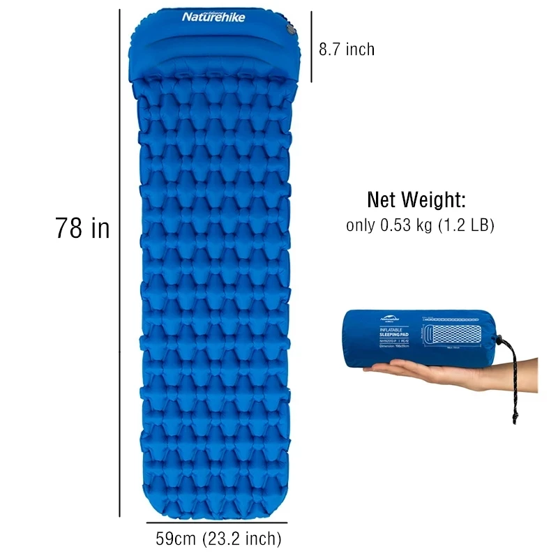 Naturehike Camping Mat Outdoor Inflatable Mattress Ultralight Air Bed Portable Tent Sleeping Pad Camp Hiking Moisture-proof Pad