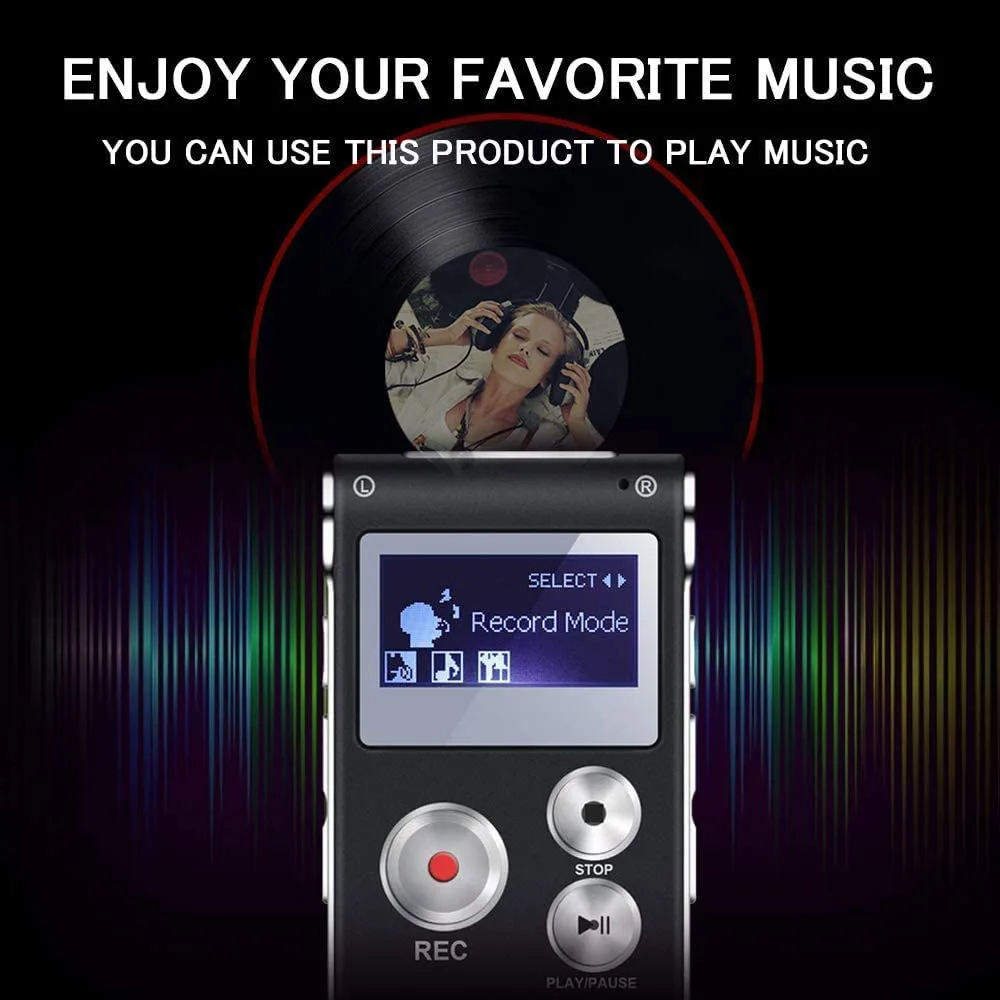 

Portable LCD Screen 8GB Digital Voice Recorder Telephone Audio Recorder MP3 Player Dictaphone