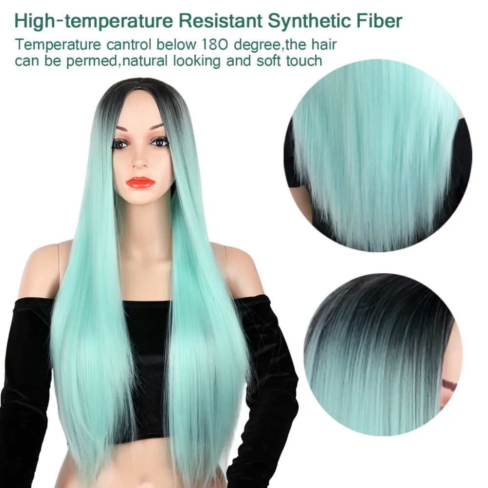 Pageup платиновый блондин парик 26 дюймов Pruik длинные прямые Термостойкие парики Омбре медовый блонд синтетические волосы парики для женщин