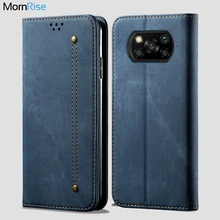 For Xiaomi MI Poco X3 NFC Wallet Case Magnetic Book Flip Cover For Pocophone X3 GT Denim Leather Bags Kickstand Card Holder