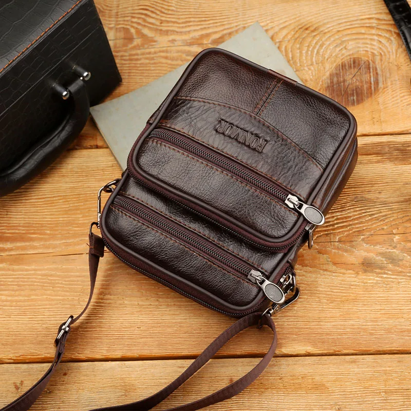 Новый бренд Многофункциональные ранцы на ремне для мужчин коричневая