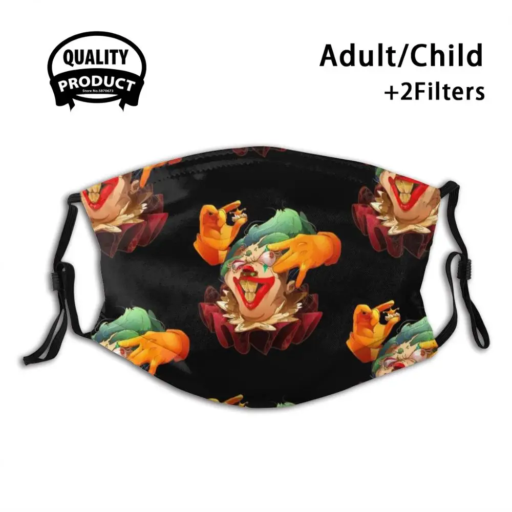 

Clown With A Crown Reusable Mouth Mask Washable Filter Anti Dust Face Masks Clown Scary Horror Penny Wise Circus Men Women