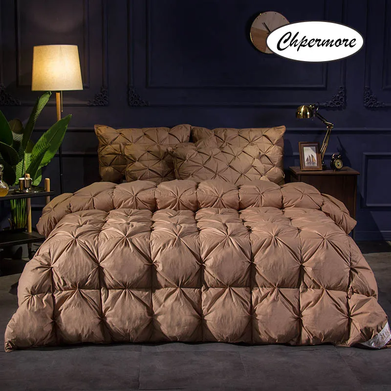 Роскошное стеганое одеяло Chpermore из 100% белого гусиного/утиного пуха Утепленное