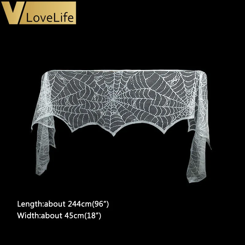 Украшение на Хэллоуин кружевная паутина для камина каминная полка шарф