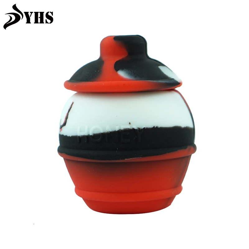 black red white 1 шт 35 мл силиконовый контейнер для хранения антипригарное масло коробка контейнеры для восковой массы бутылка для хранения баночка для масла Воск баночка Dab случайный цвет - Цвет: black red white