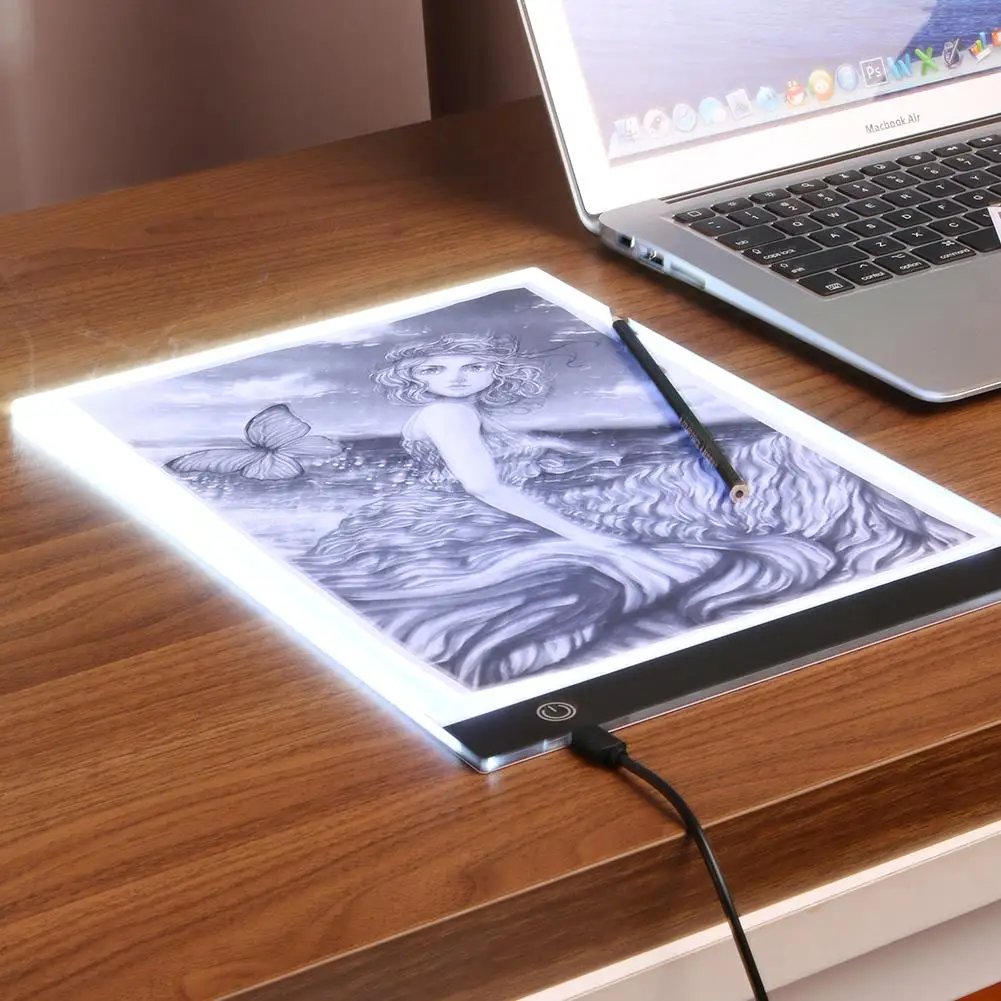 A4 Digital Graphics Tablet LED Drawing Thin Art Stencil Board Light Box Tracing Copy Pad Stepless Dimming Gifts | Компьютеры и офис