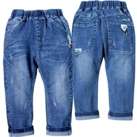 4117 elastic waist spring autumn soft denim jeans pants kids boys jeans boy trousers baby blue children fashion new