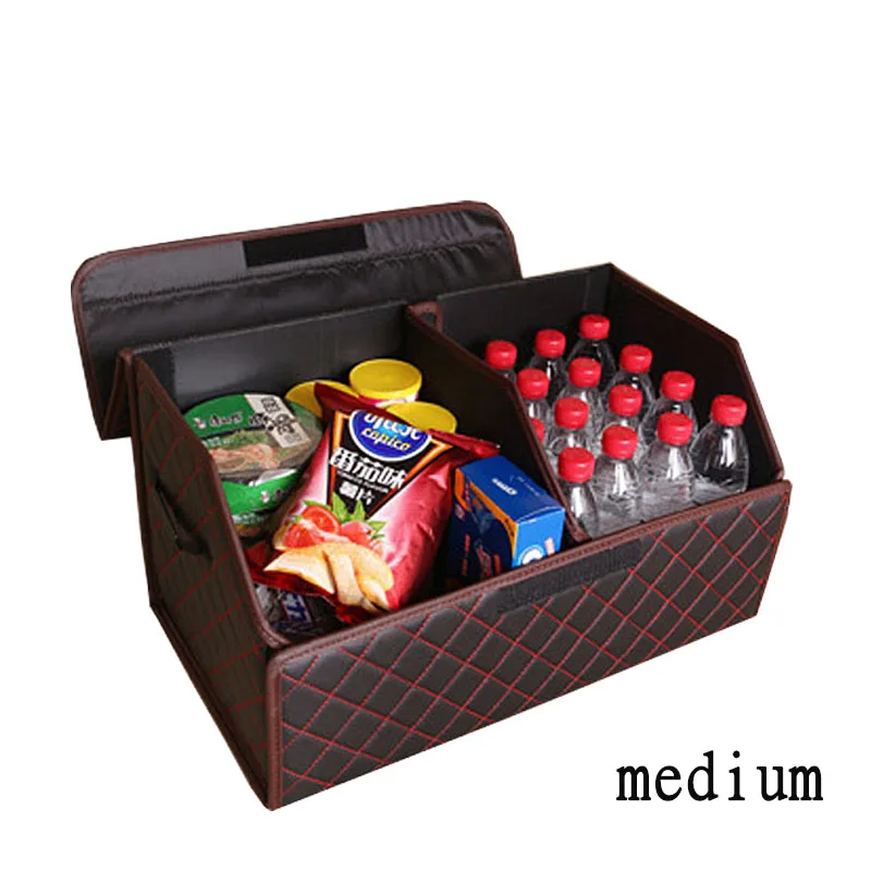 Car Trunk Organizer Box 28 L PU Leather Folding Storage Bag Tidying Accessories Tool 33 x 30 x28 cm Red | Автомобили и мотоциклы