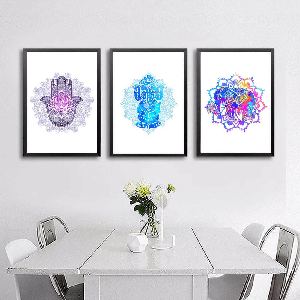 Индийское искусство Индийский Бог рисунок картина слона на холсте религиозные