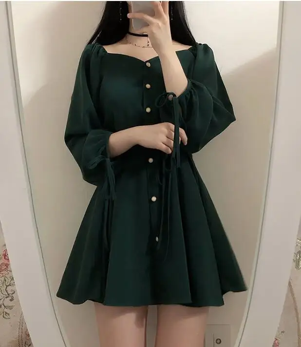 Трапециевидные шикарные платья женская мода корейский японский стиль дизайн