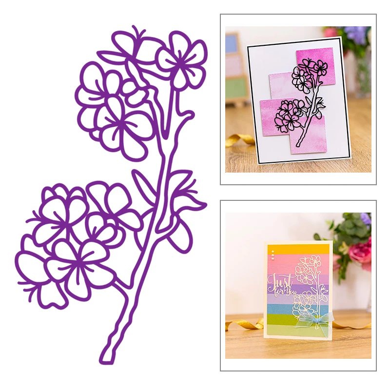 Пресс формы металлические для скрапбукинга с изображением свежих цветов и