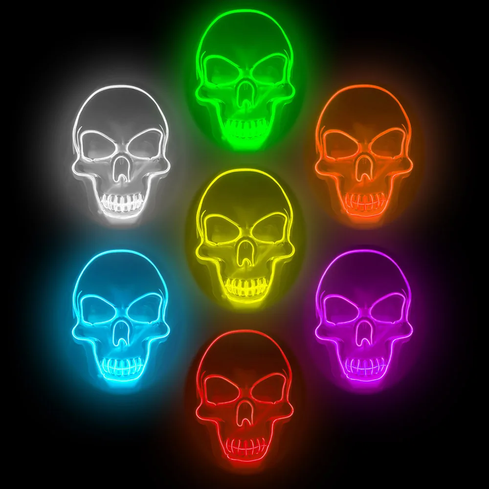 Светодиодная маска для Хэллоуина 3 режима светодиодные маски карнавала