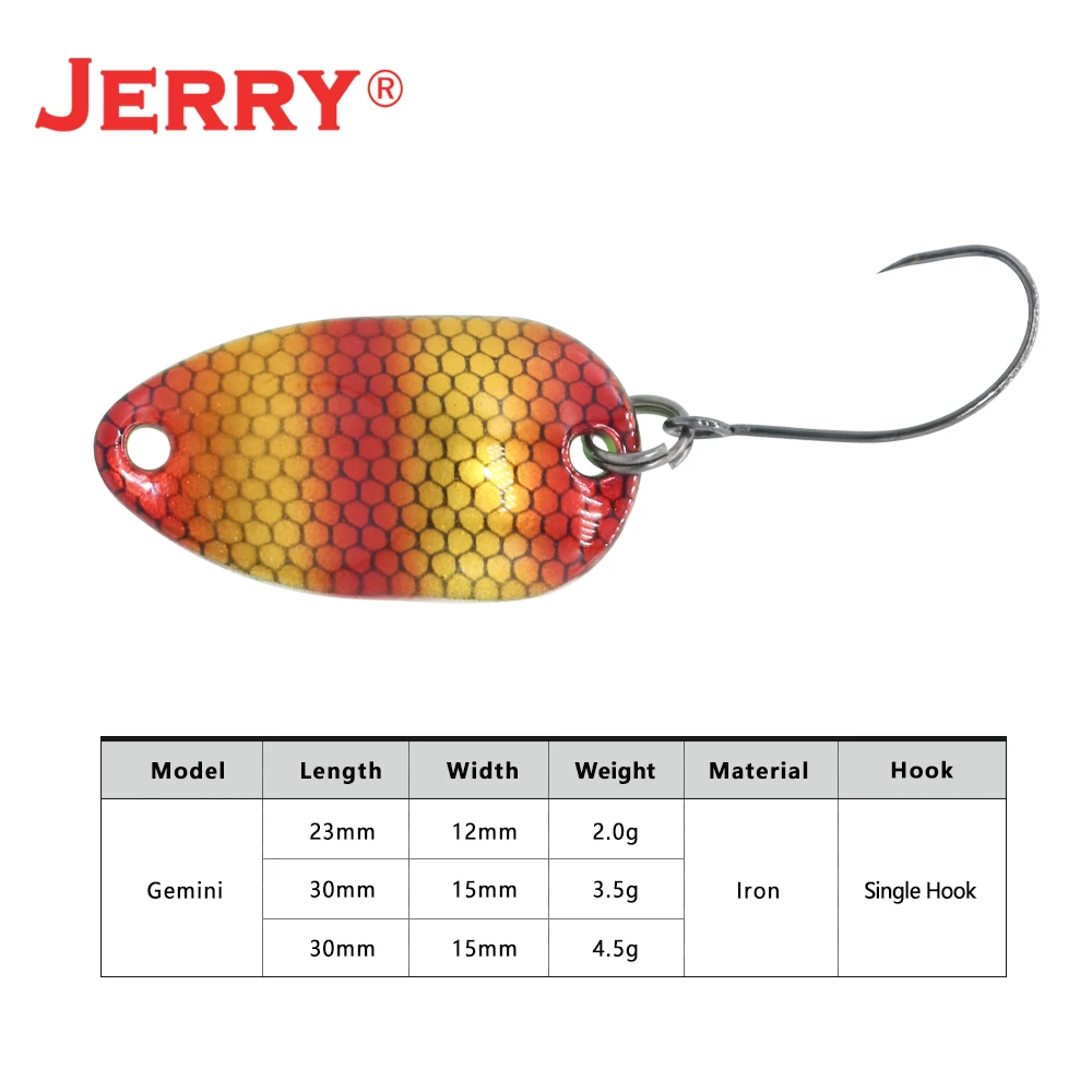 Jerry Gemini Pesca рыболовной сети 2g 3 5g 4 5 г несколько цветов Micro рыболовные ложки форель