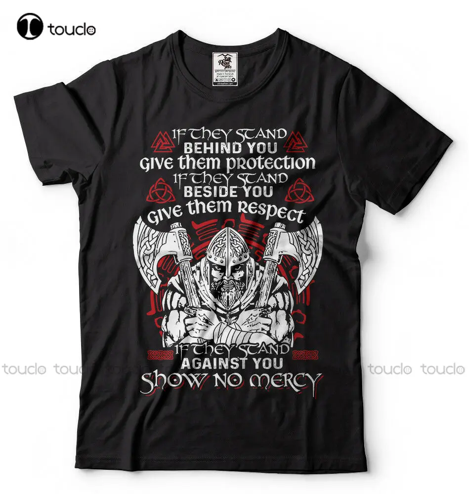 

Viking T-Shirt Show No Mercy Mens Viking Tee Shirt Odin T-Shirt Birthday Gift 100 % Cotton Men Design Harajuku Funny Tee Shirts