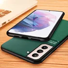 Чехол с кожаной текстурой для Samsung Galaxy S21 FE Ultra S20 Plus S10 + S9 + S8, чехол для телефона, автомобильный магнитный держатель, ударопрочный чехол из ТПУ