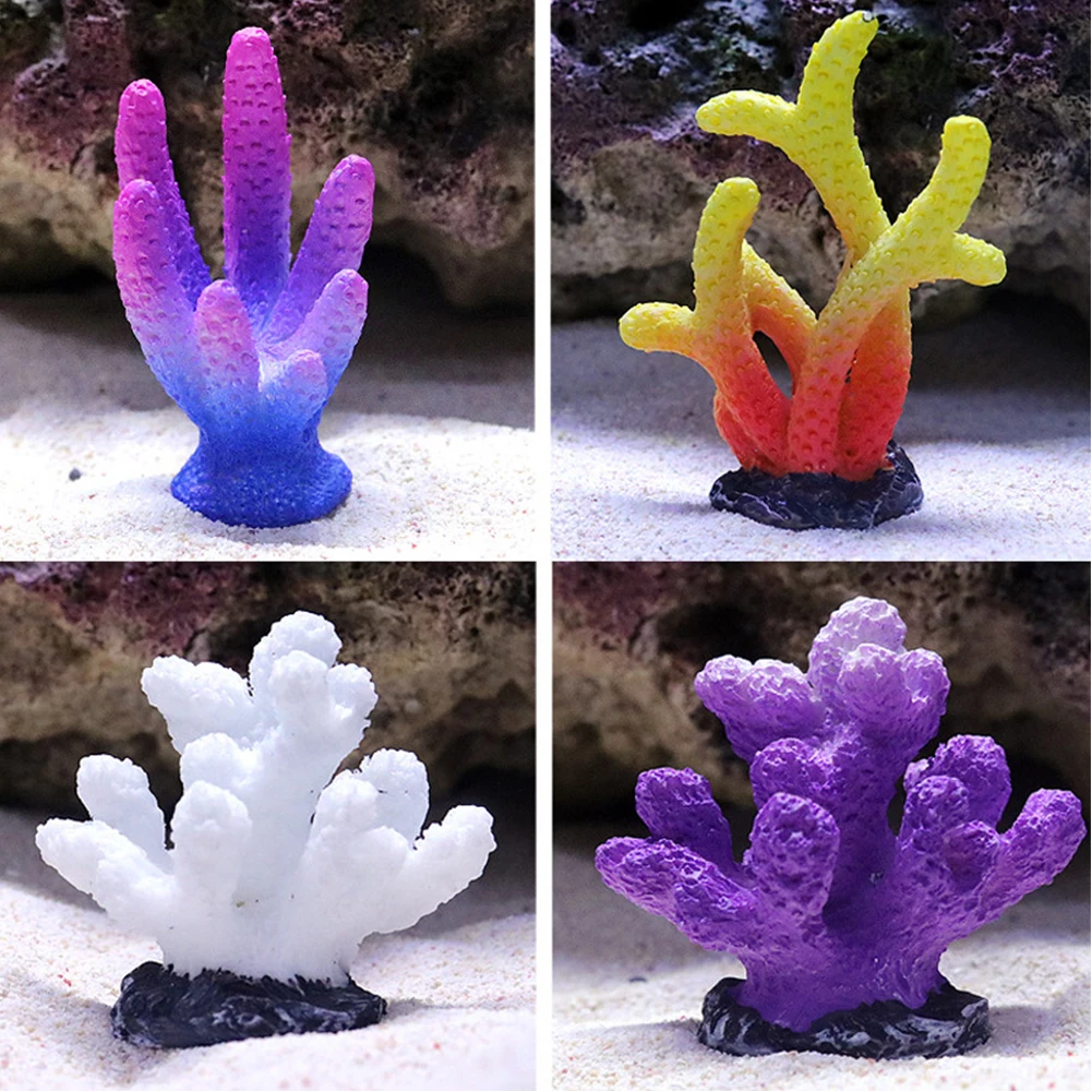 Декоративные кораллы из смолы разноцветные рыбки украшения для аквариума