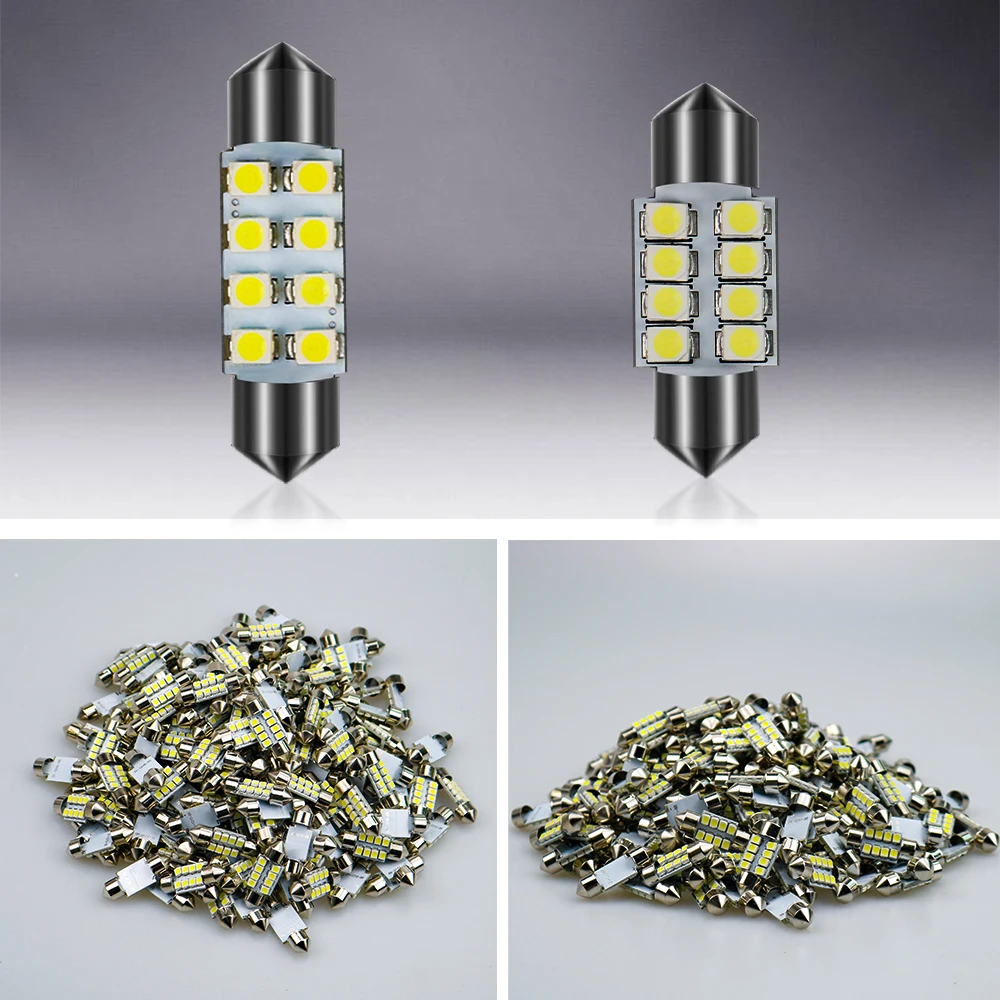 Автомобильный светильник C5W 8LED 31 мм 36 39 41 белый 3528smd 1210 Festoon Dome Map лампа для чтения