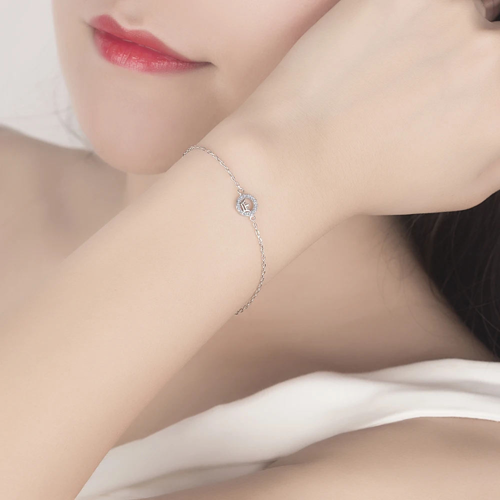 Благородный браслет из стерлингового серебра S925 пробы для женщин