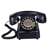 retro corded black landline phones for home hotel old style antique telephone dial phone with muti function landline phone
