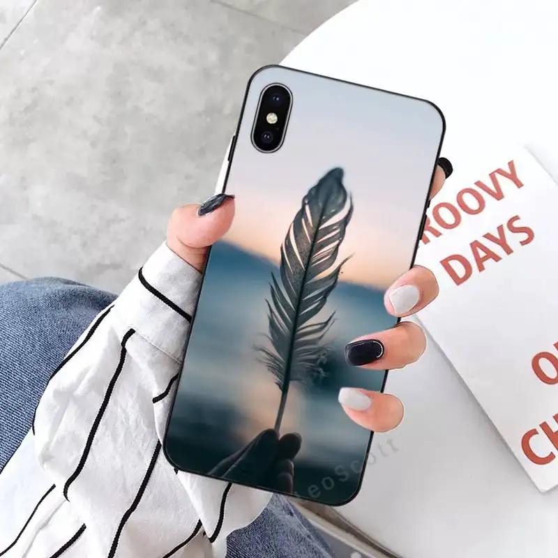 

Beautiful feathers Phone Case for iPhone 11 12 mini pro XS MAX 8 7 6 6S Plus X 5S SE 2020 XR