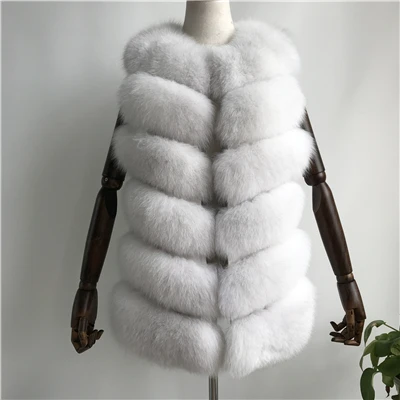 Natural white MAOMAOFUR жилет из натурального меха женский жилет из натурального Лисьего меха без рукавов Женская куртка Верхняя одежда весенний жилет из натурального Лисьего меха для девочек - Цвет: Natural white