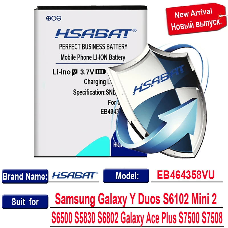 Аккумулятор 3200 мАч для Samsung Galaxy Y Duos S6102 Mini 2 батарея EB464358VU S6500 S5830 S6802 Ace Plus S7500