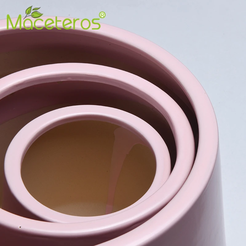 Простой геометрический матовый цветочный горшок разноцветный керамический