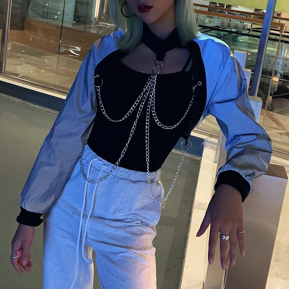 Новое Женское Необычное Ожерелье Светоотражающая куртка |