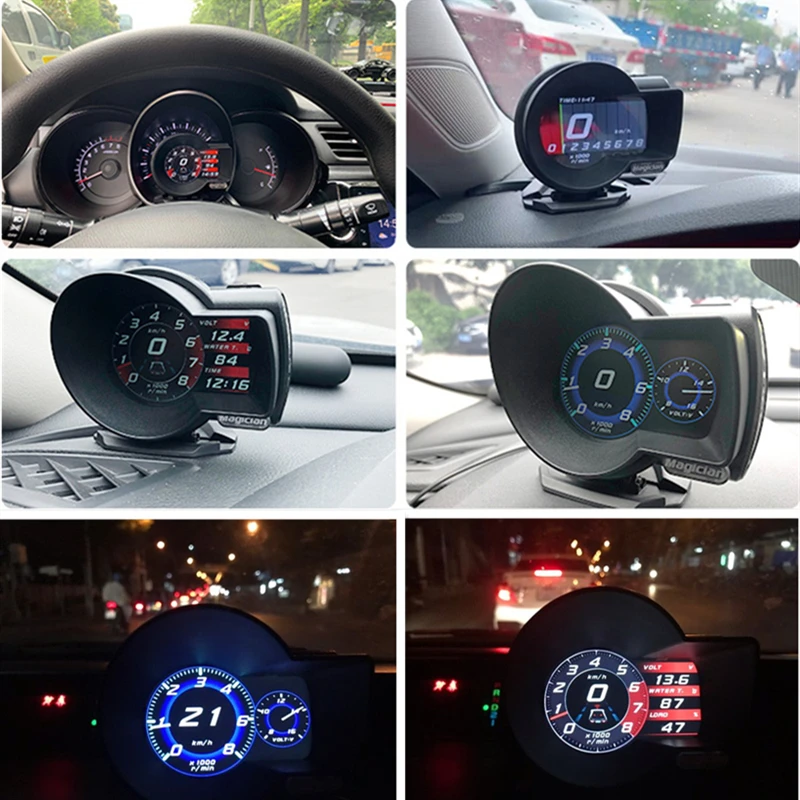 Автомобильный манометр английская версия F8 F835 OBD2 цифровой усилитель