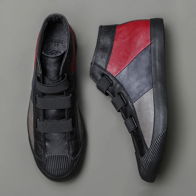 Мужские Ботильоны разных цветов коричневые кожаные ботинки с высоким берцем