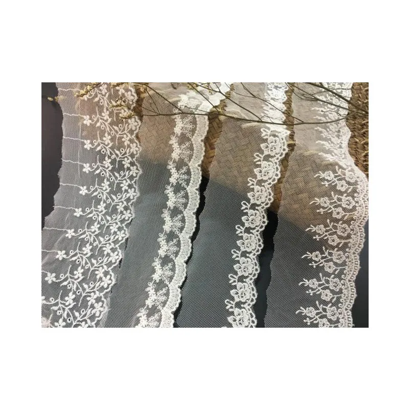 02 сетчатая вышивка кружева белый хлопок сетка аксессуары | Дом и сад
