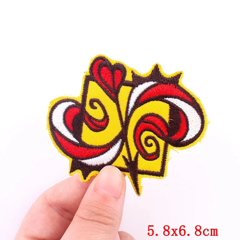 

Colorful Skull Patches On Clothes Punk Stripes Embroidered Patches For Clothing Thermoadhesive Patches For Clothes Knife Badges