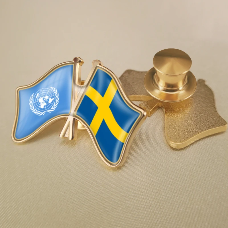 Соединенные Штаты и Швеция перекрестные двойные фотообои брошь|Броши| |